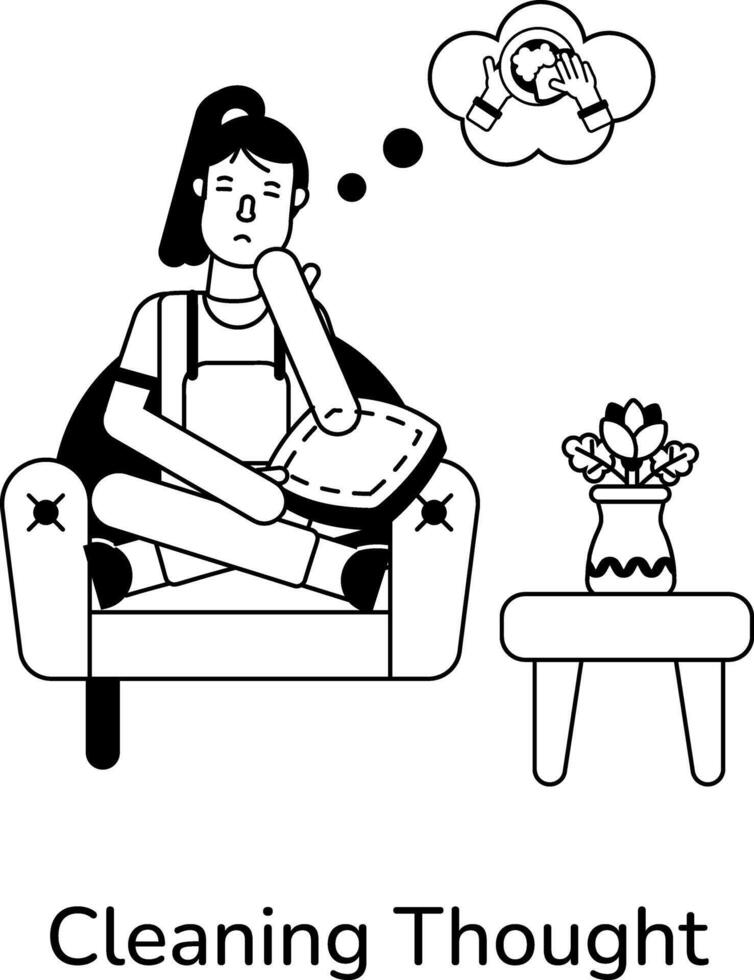 Trendy Cleaning Thought vector