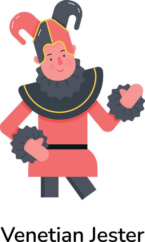 Trendy Venetian Jester vector