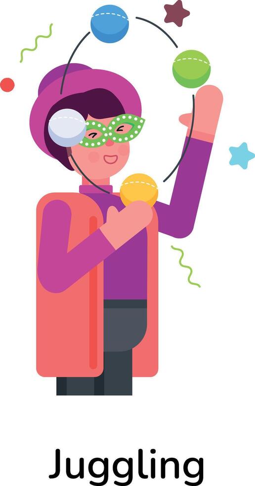 Trendy Juggling Concepts vector