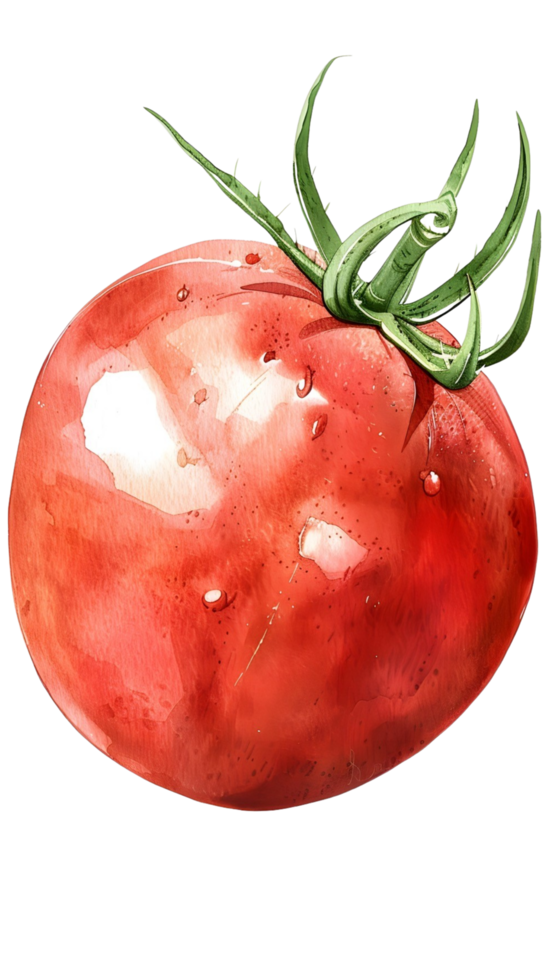 AI generated Watercolor tomato clip art png