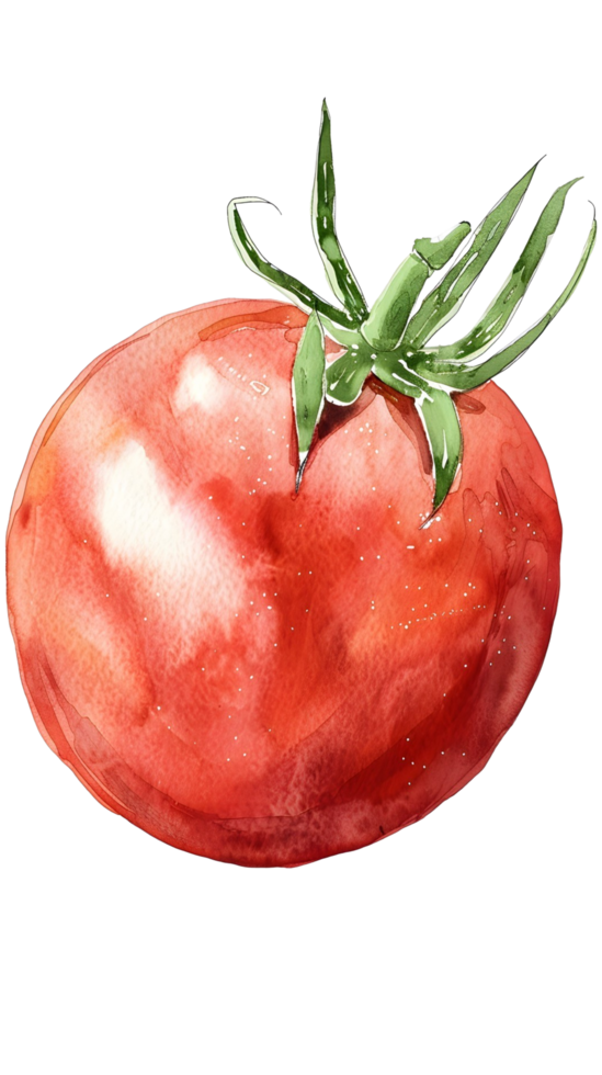 AI generated Watercolor tomato clip art png