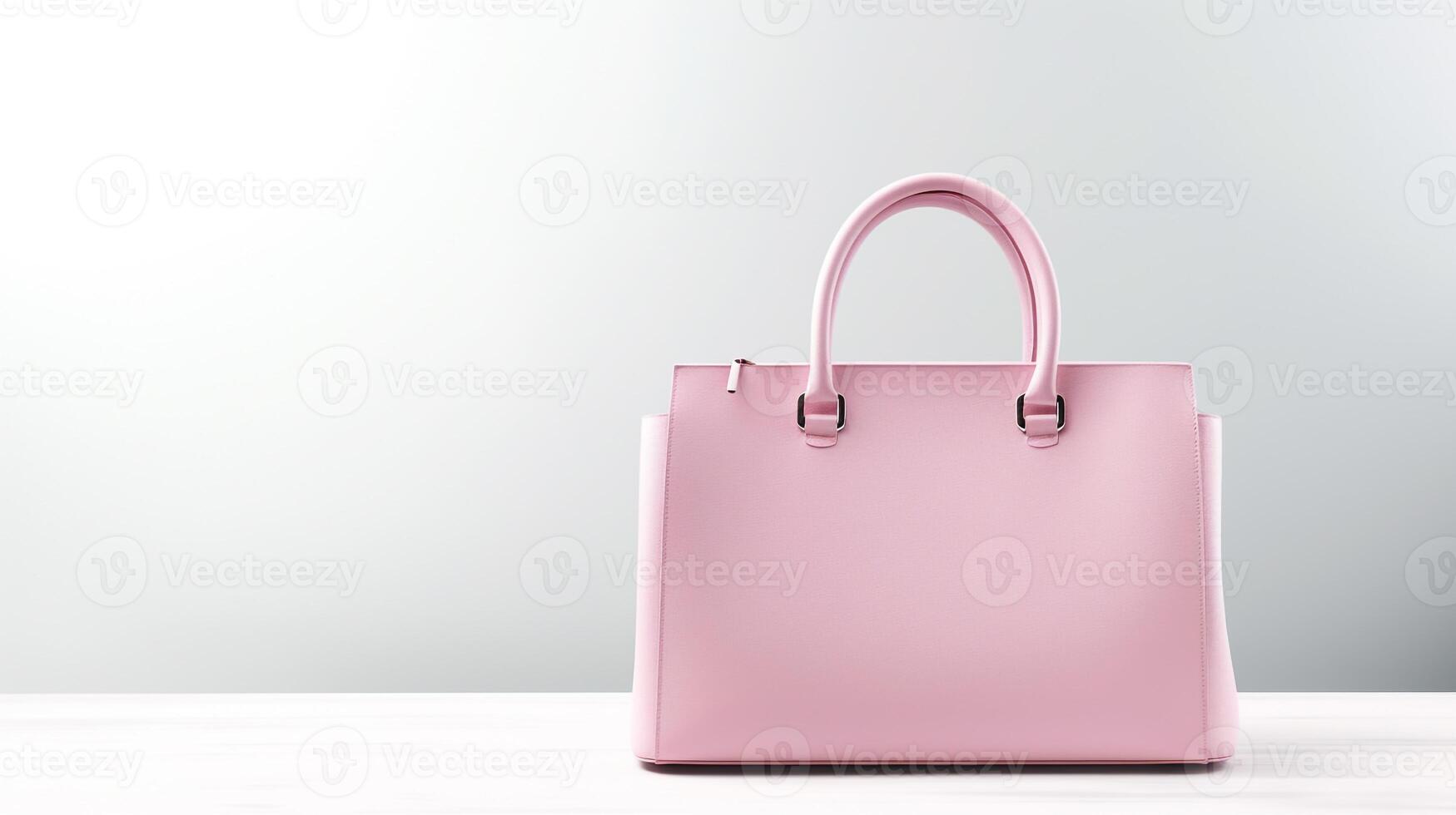 AI generated Pink Leather Bag isolated on white background with copy space for advertisement. AI Generated photo