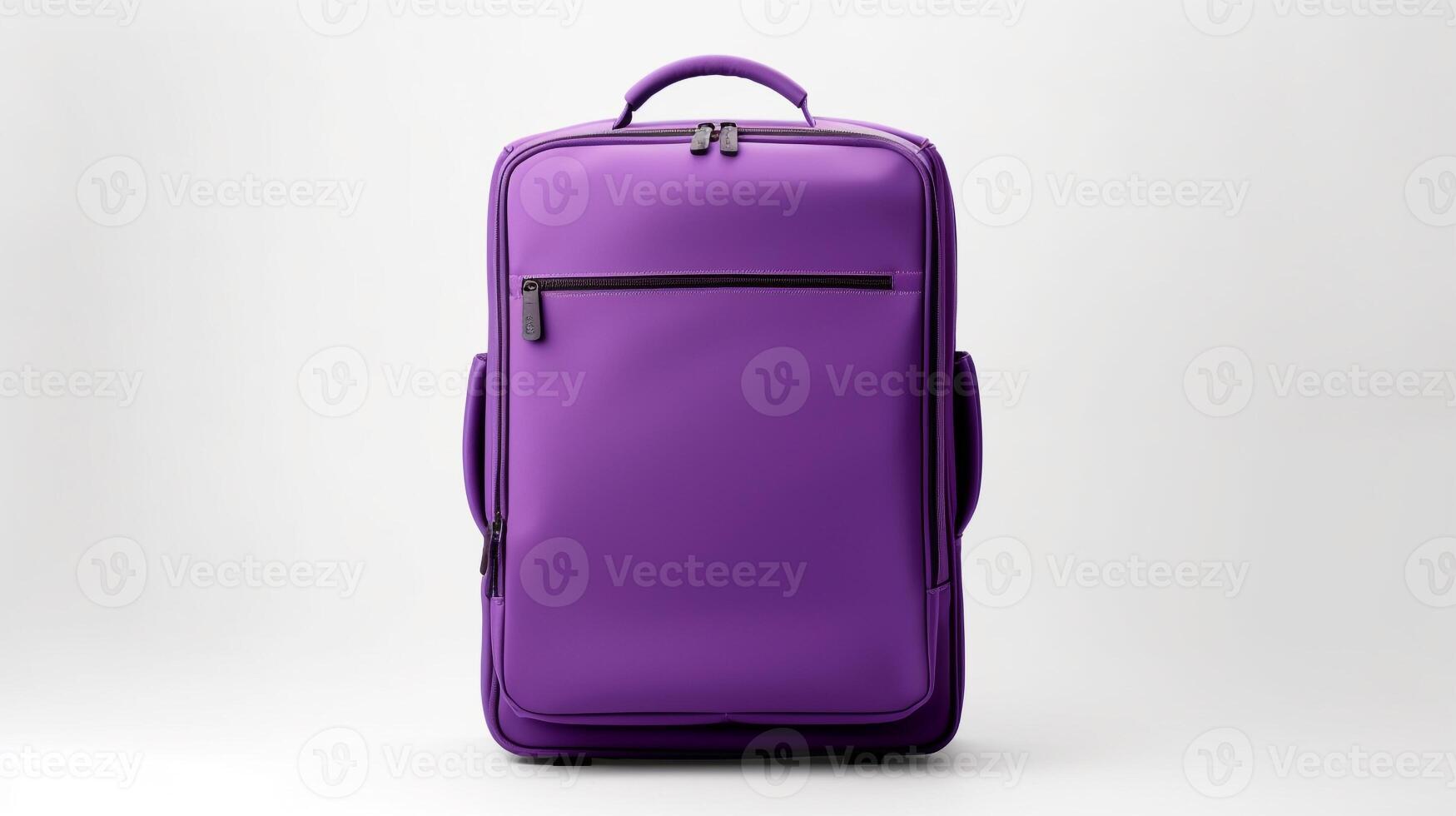 AI generated Purple Rolling Backpack Bag isolated on white background with copy space for advertisement. AI Generated photo