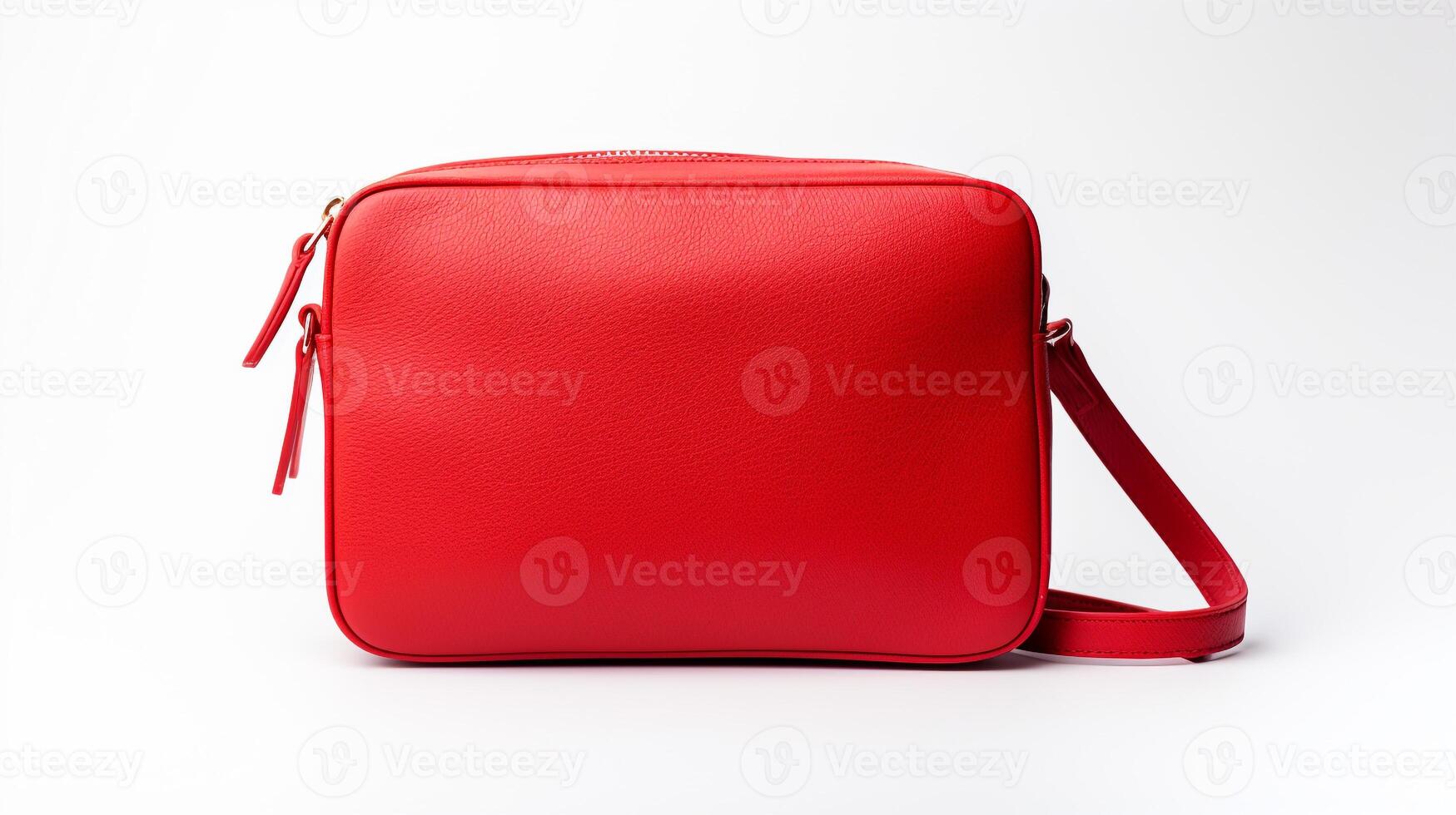 AI generated Red Crossbody Bag isolated on white background with copy space for advertisement. AI Generated photo