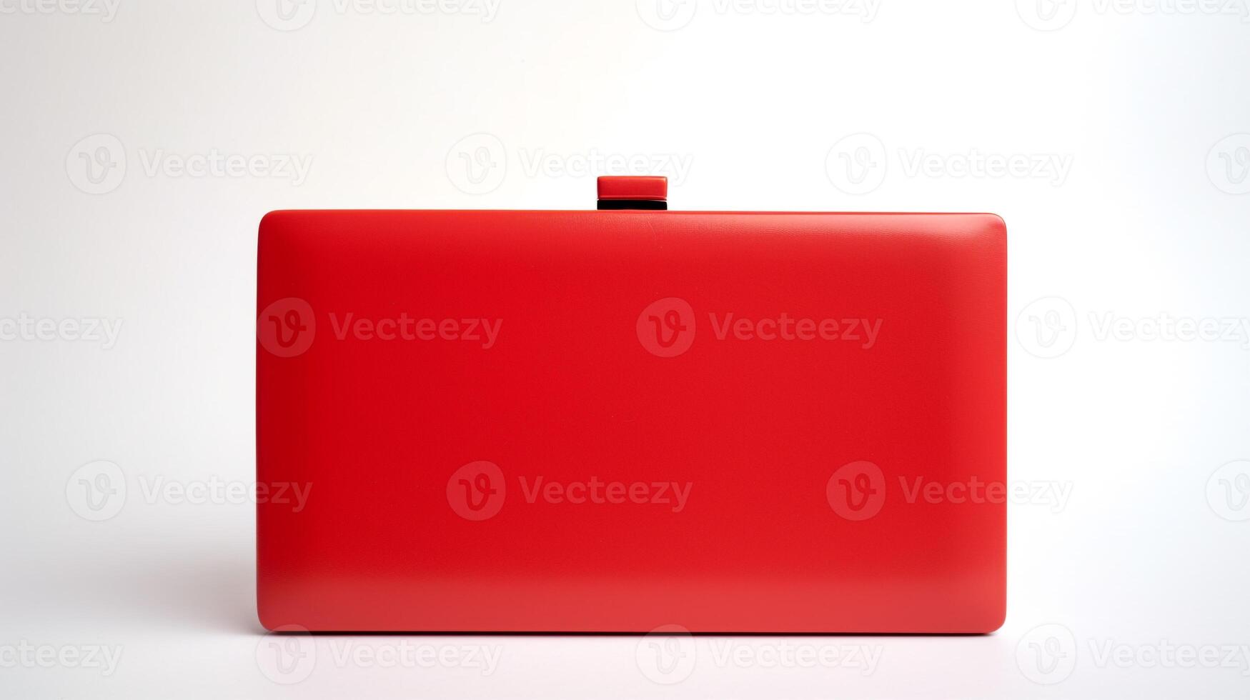 AI generated Red Box Clutch Bag isolated on white background with copy space for advertisement. AI Generated photo