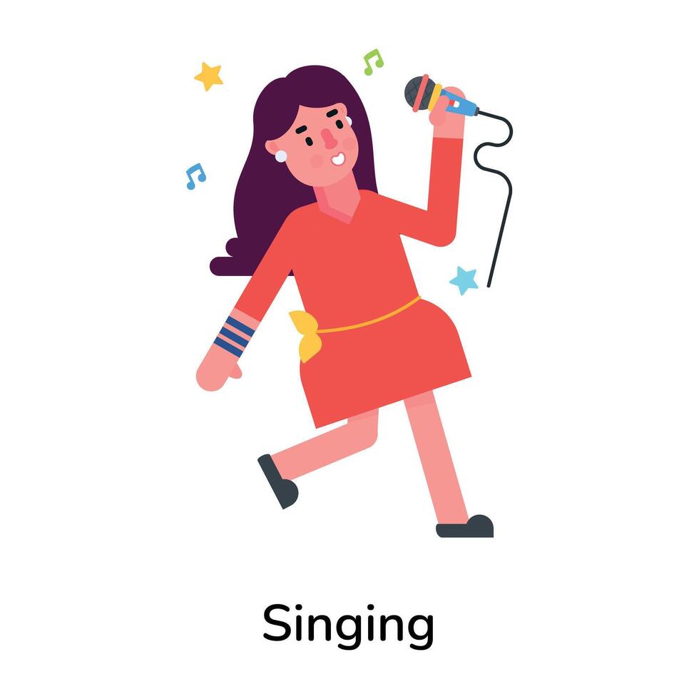 Trendy Singing Concepts vector