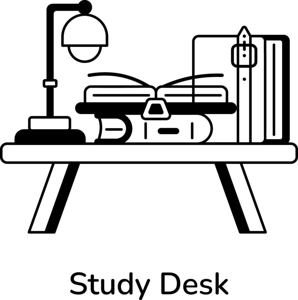Trendy Study Desk vector