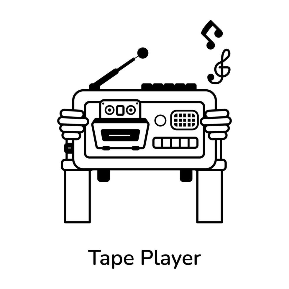 Trendy Tape Player vector