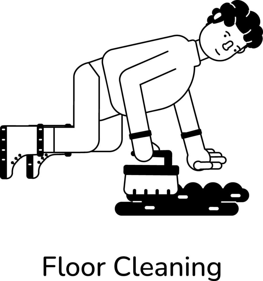 Trendy Floor Cleaning vector