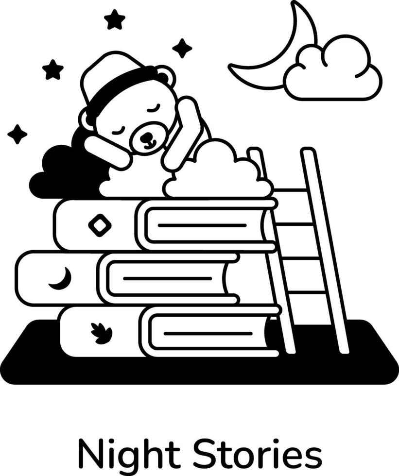 Trendy Night Stories vector