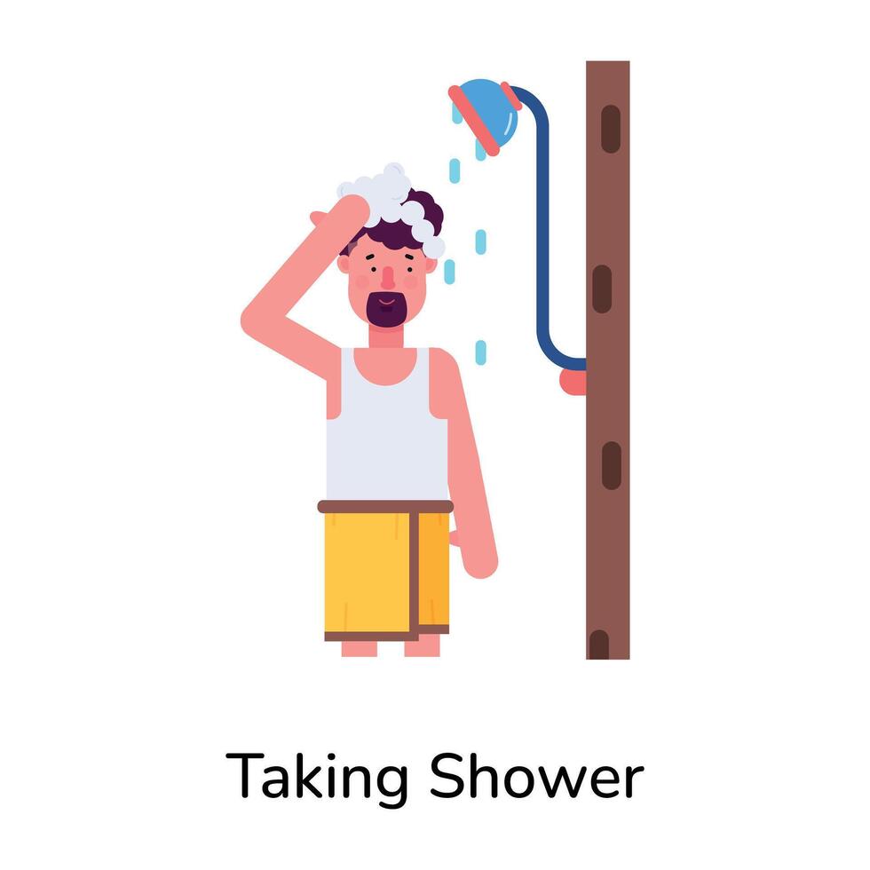 Trendy Taking Shower vector