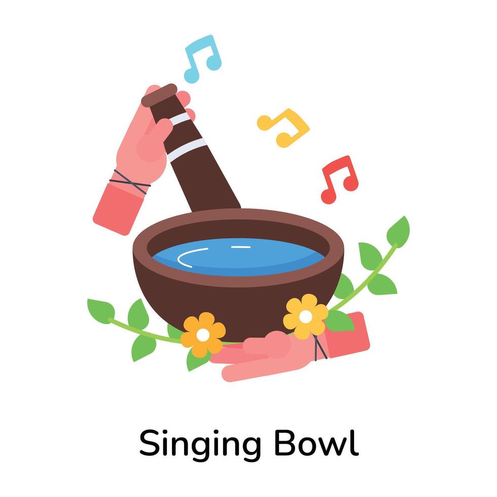 Trendy Singing Bowl vector