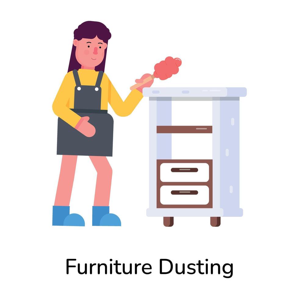 Trendy Furniture Dusting vector