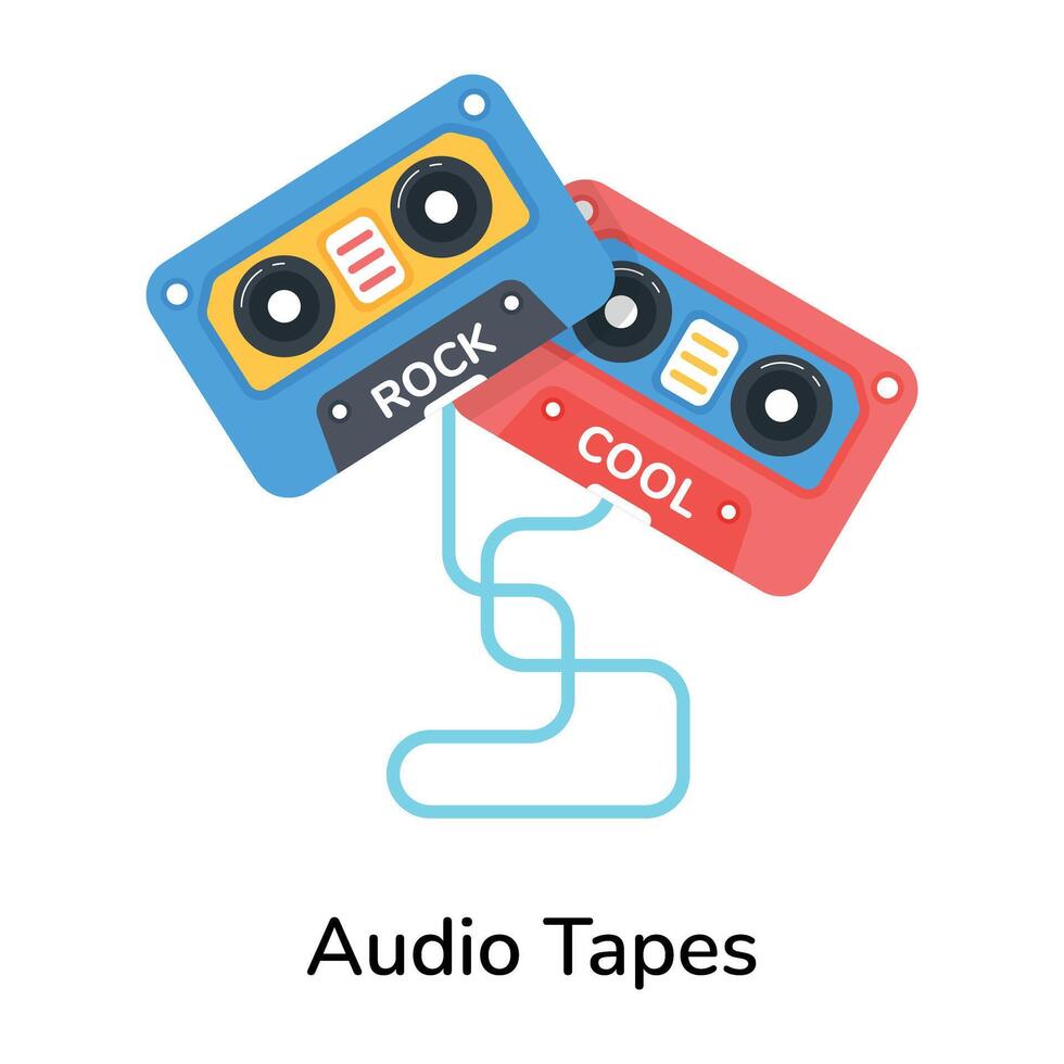 Trendy Audio Tapes vector