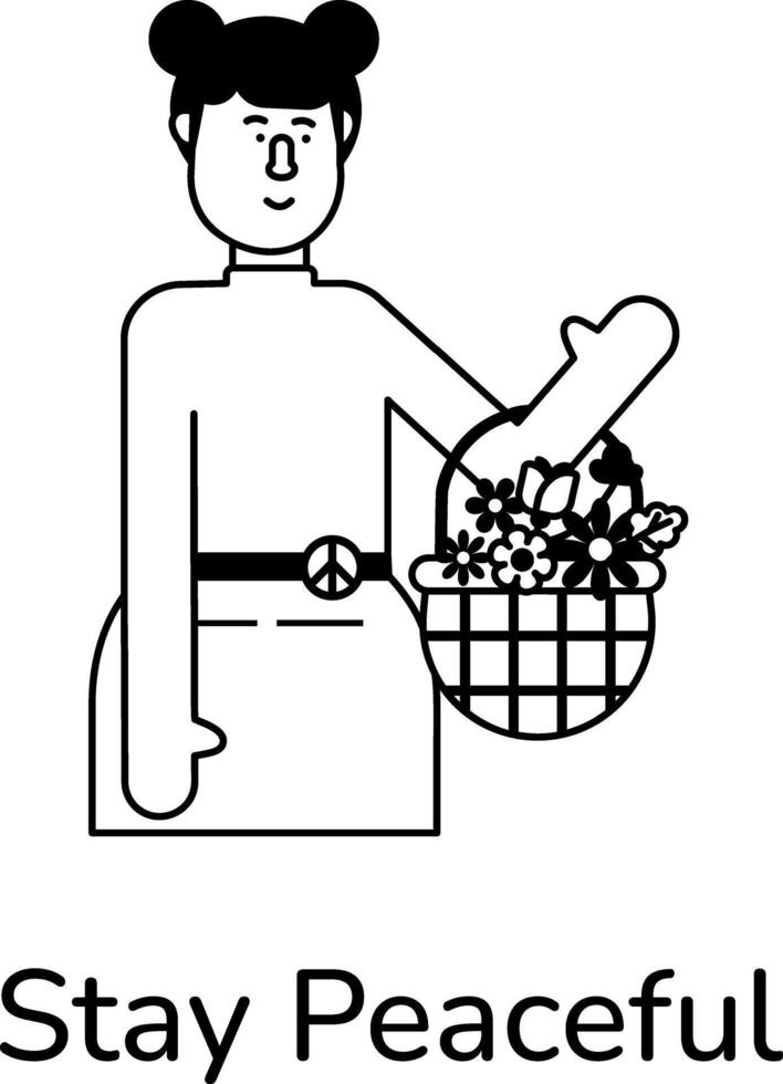Trendy Stay Peaceful vector