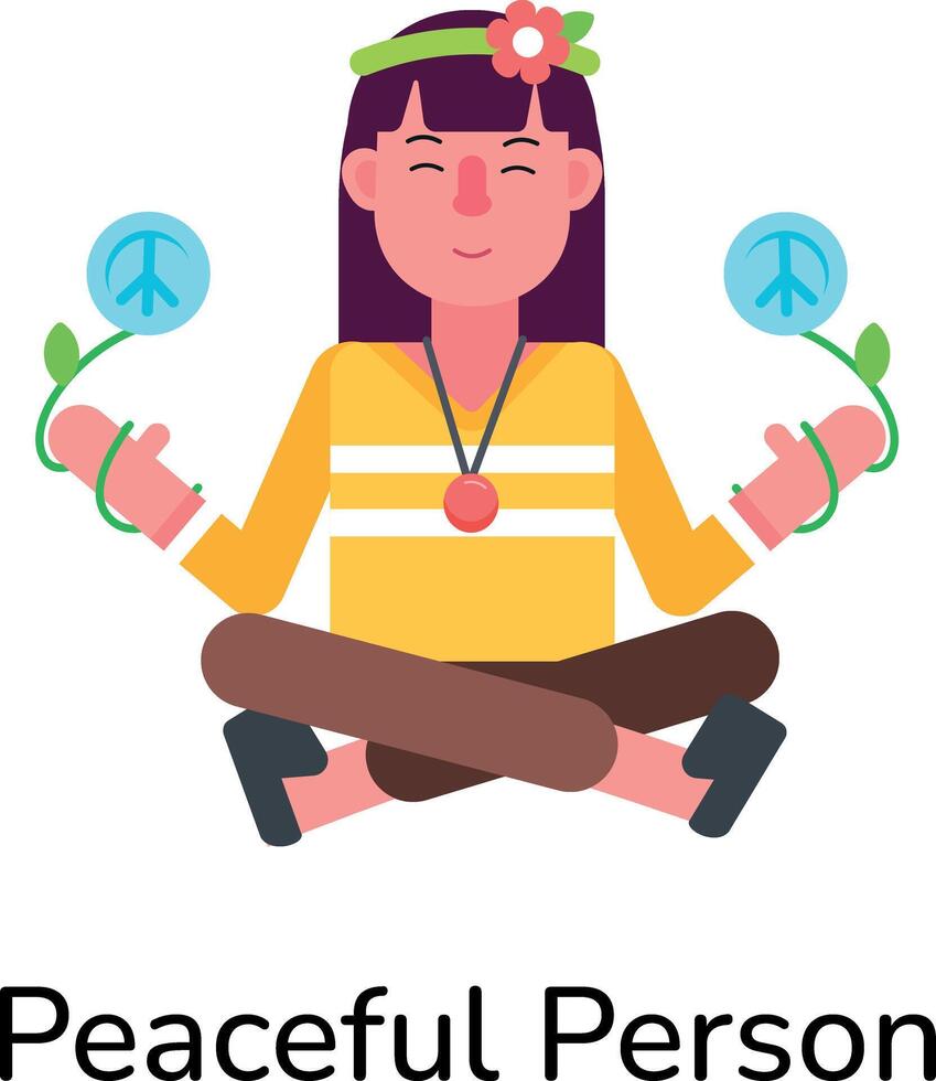Trendy Peaceful Person vector