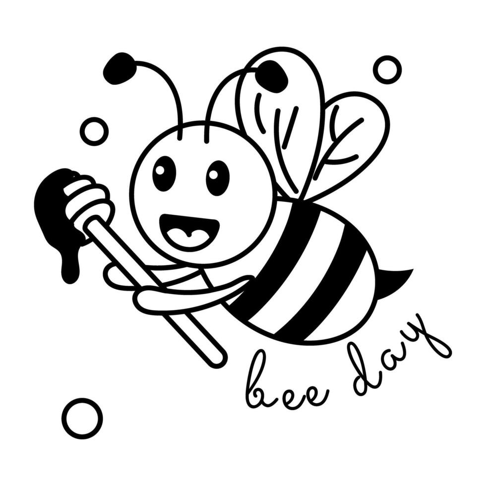 Trendy Bee Day vector
