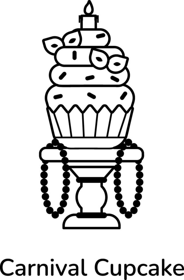 Trendy Carnival Cupcake vector