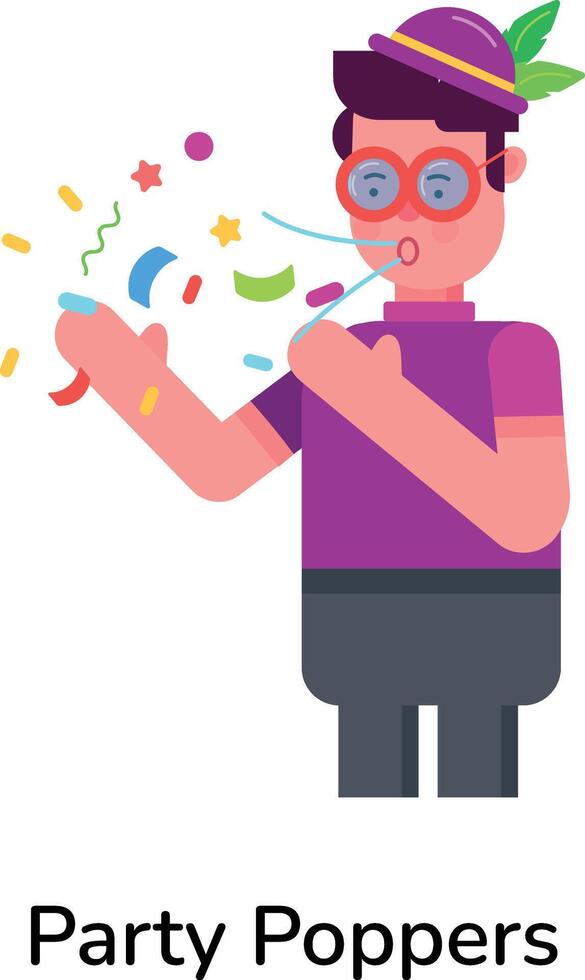 Trendy Party Poppers vector