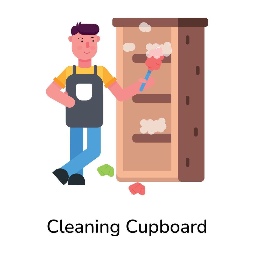 Trendy Cleaning Cupboard vector