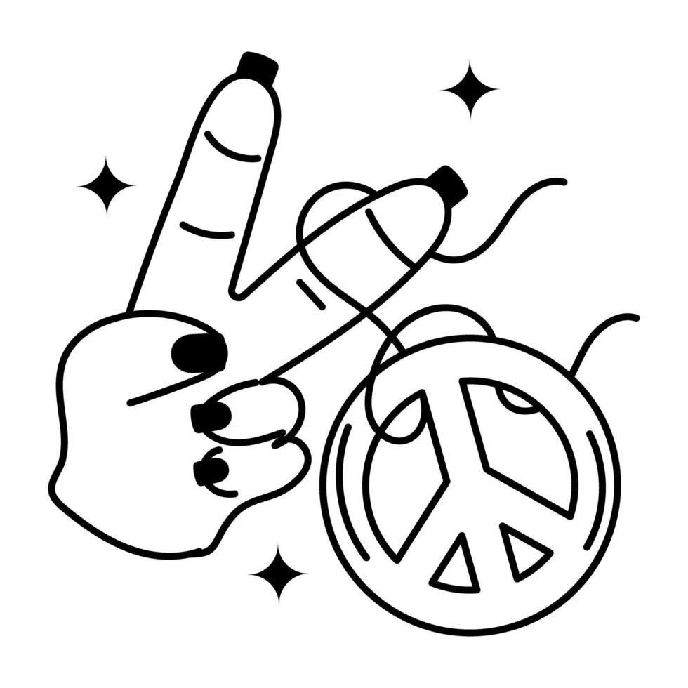 Trendy Peace Gesture vector