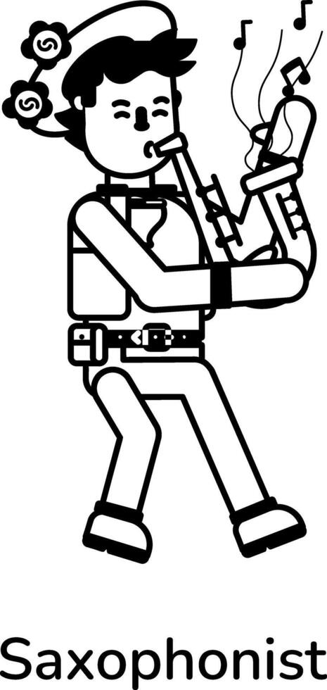 conceptos de saxofonista de moda vector