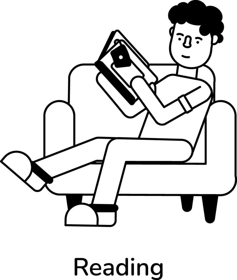 Trendy Reading Concepts vector
