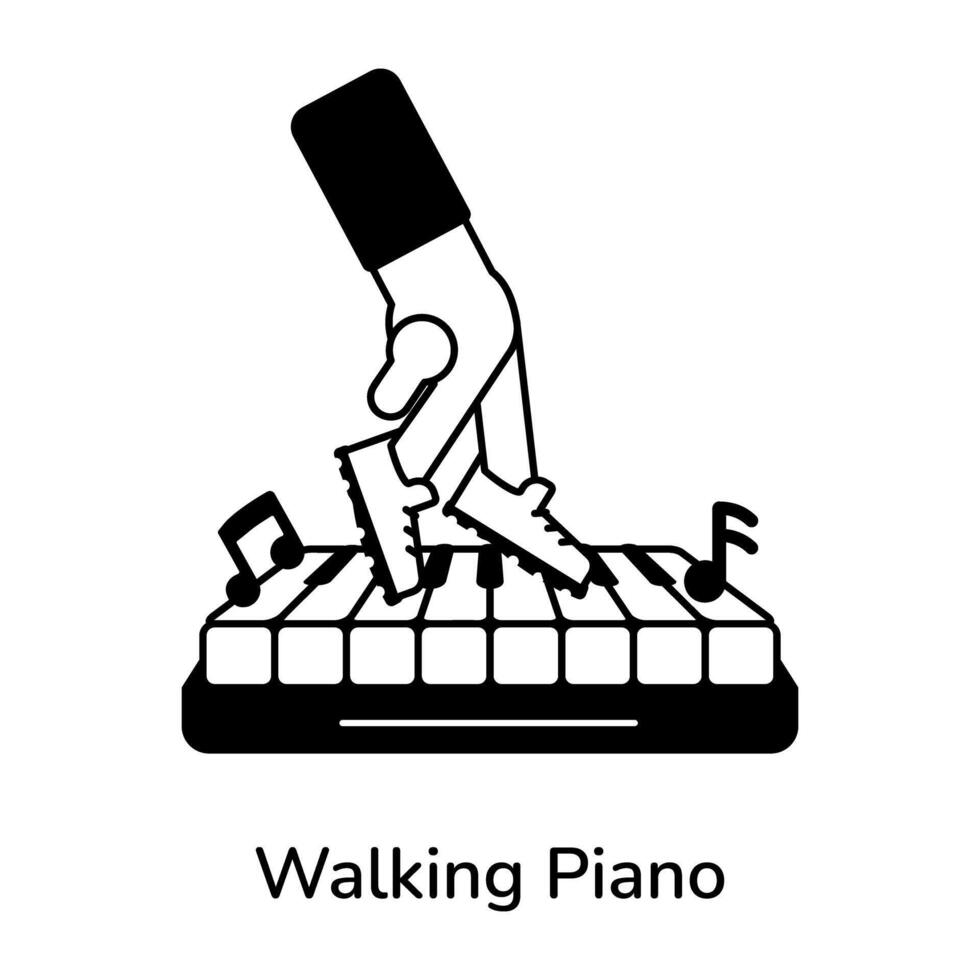 Trendy Walking Piano vector