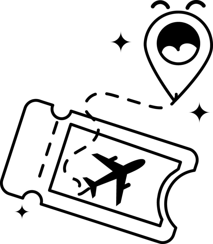 Trendy Plane Ticket vector