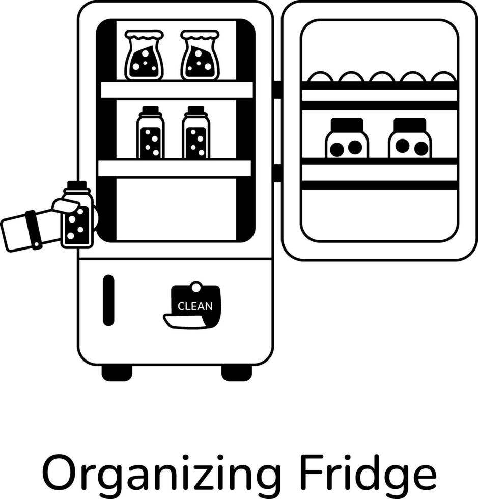 Trendy Organizing Fridge vector