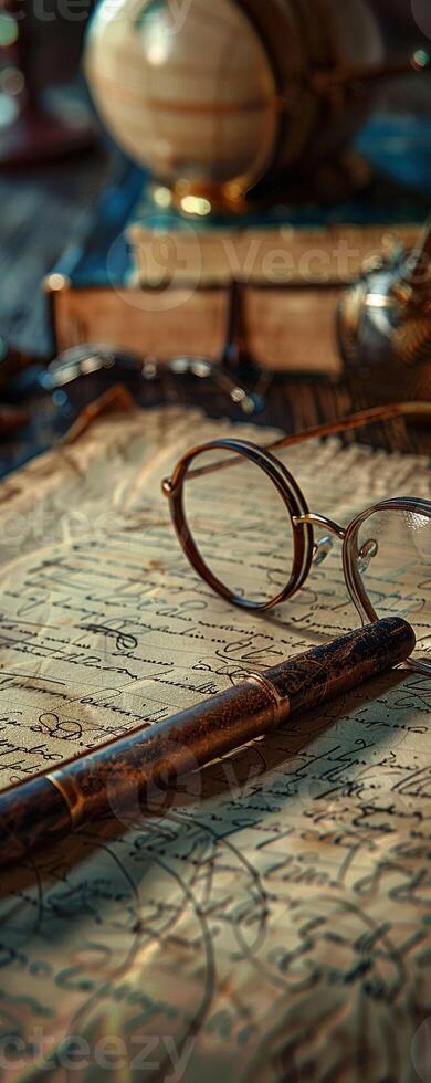 AI generated A mathematician manuscripts photo