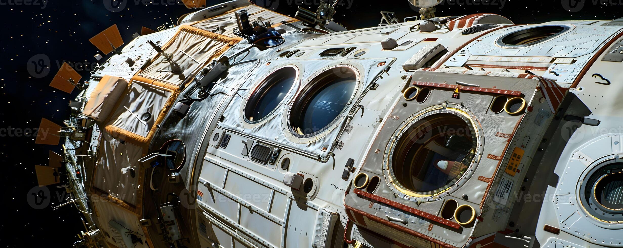 AI generated Deserted spacecraft alarms blaring photo