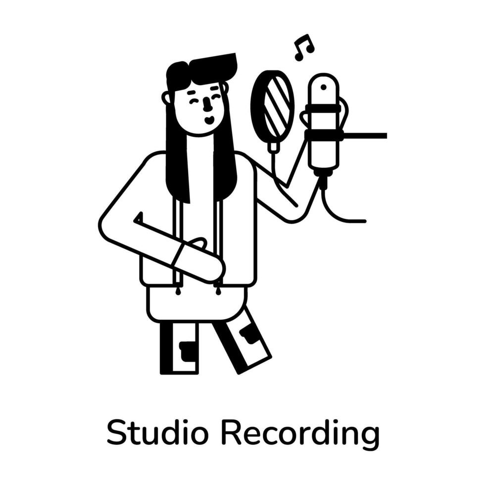 Trendy Studio Recording vector