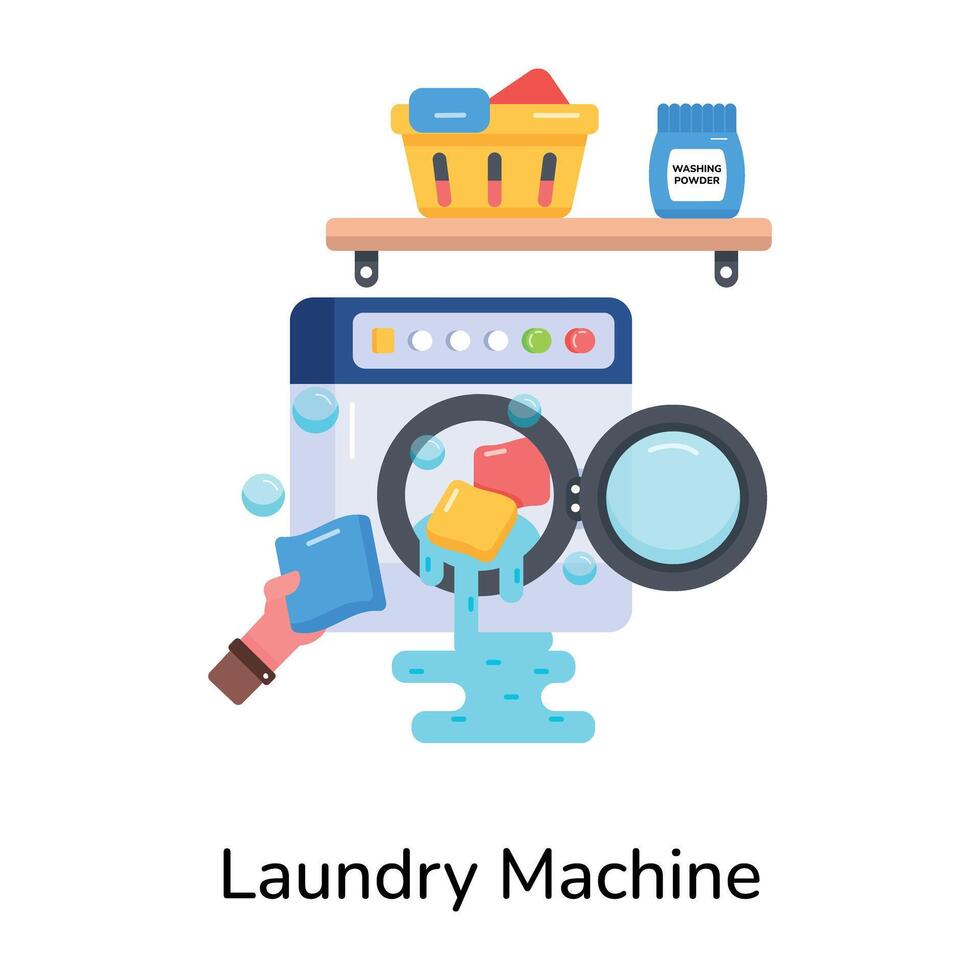 Trendy Laundry Machine vector