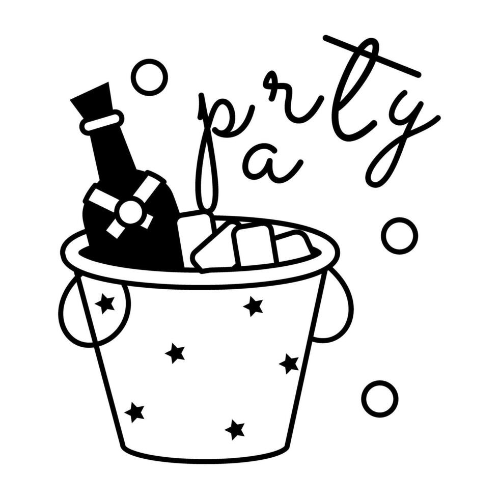 Trendy Wine Bucket vector