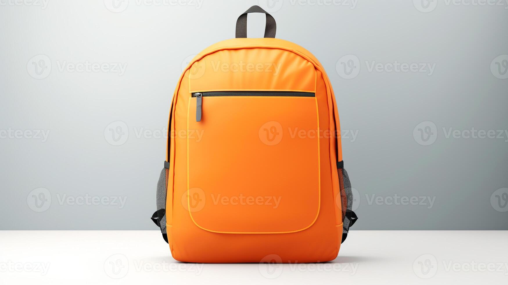 AI generated Orange Cycling Backpack Bag isolated on white background with copy space for advertisement. AI Generated photo