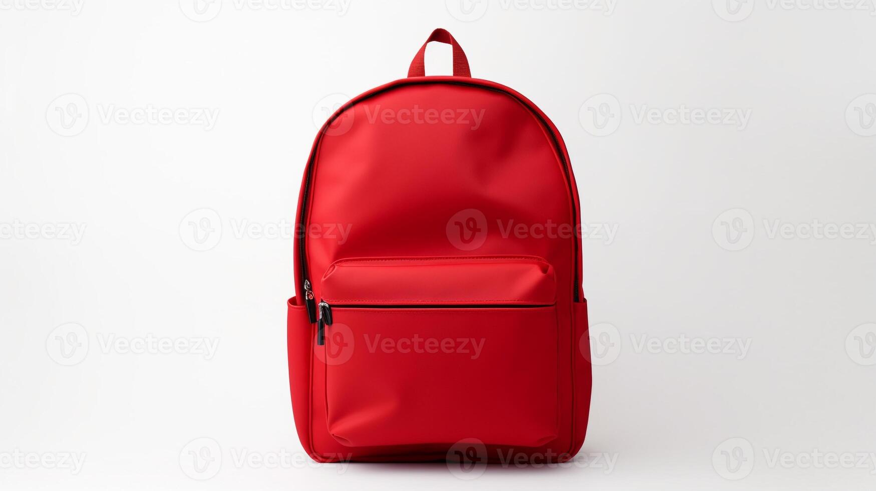 AI generated Red Fashion Backpack Bag isolated on white background with copy space for advertisement. AI Generated photo