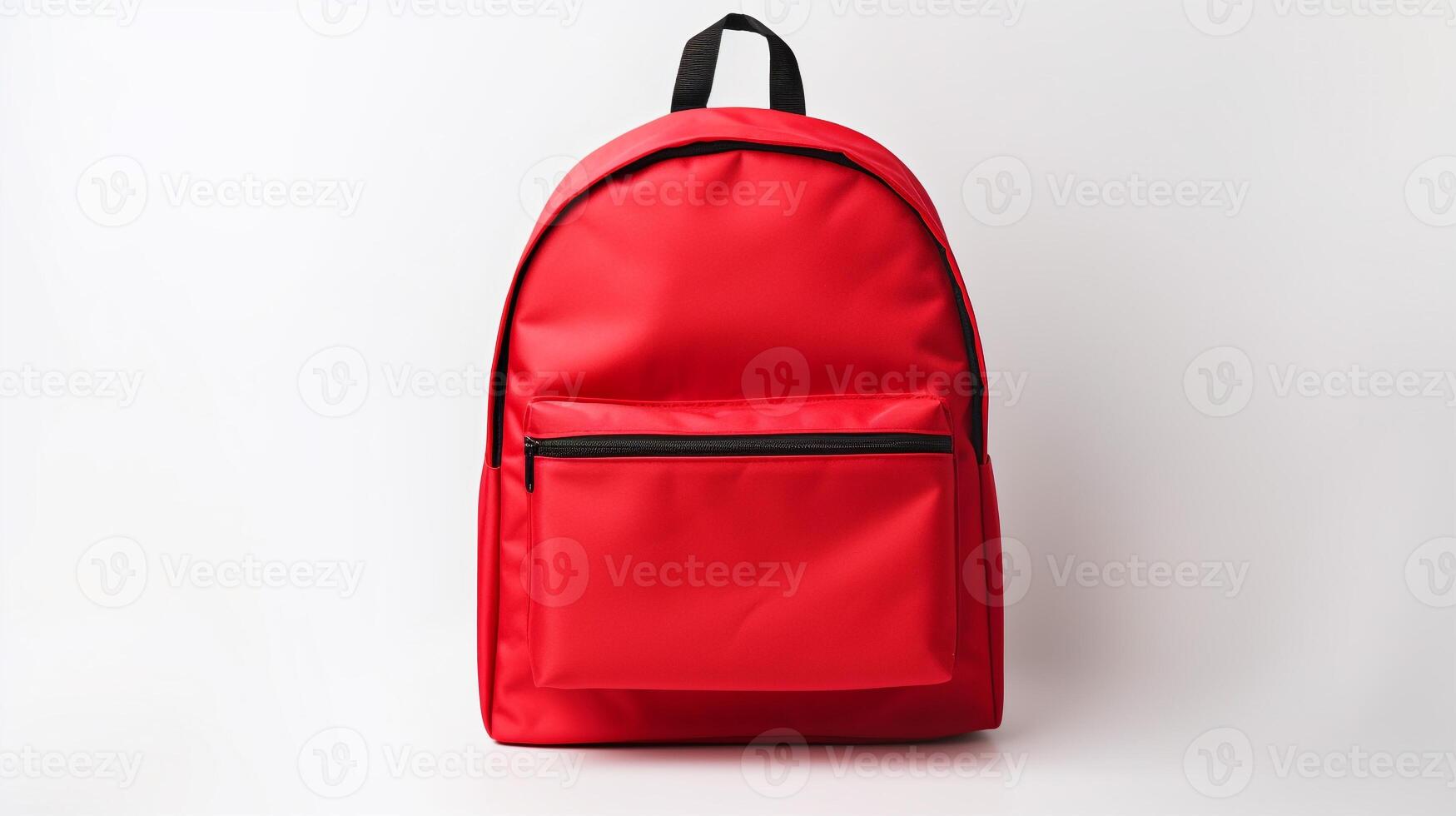 AI generated Red School Backpack Bag isolated on white background with copy space for advertisement. AI Generated photo