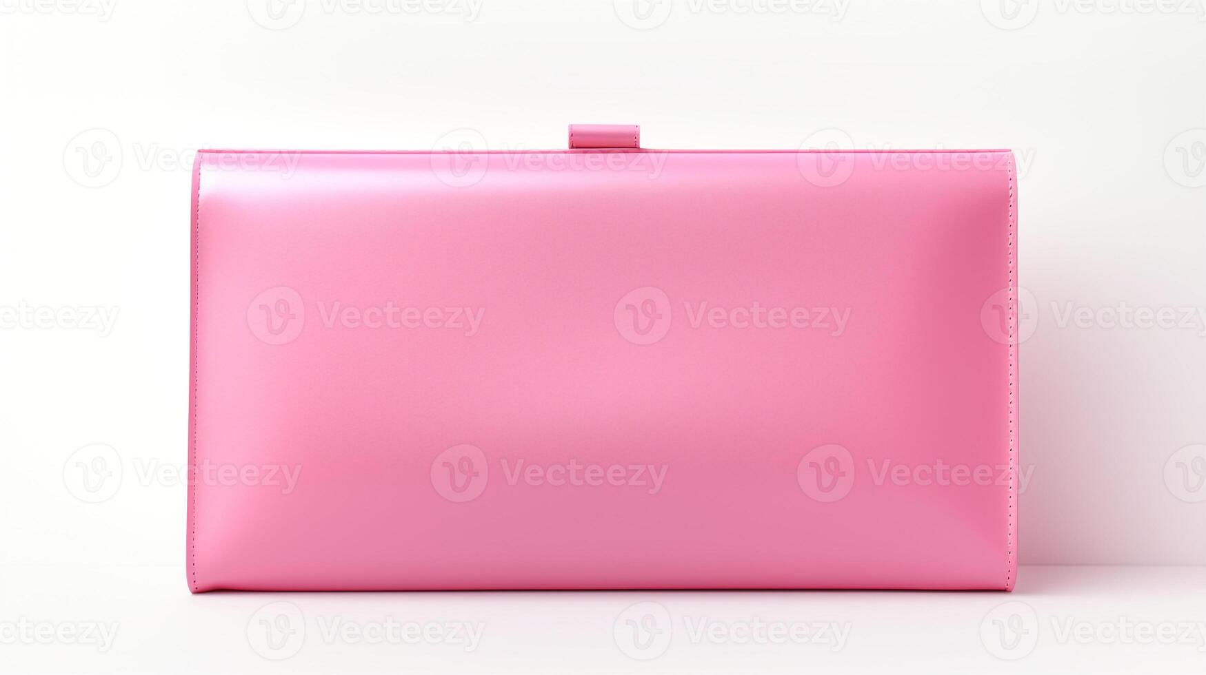AI generated Pink Clutch Bag isolated on white background with copy space for advertisement. AI Generated photo