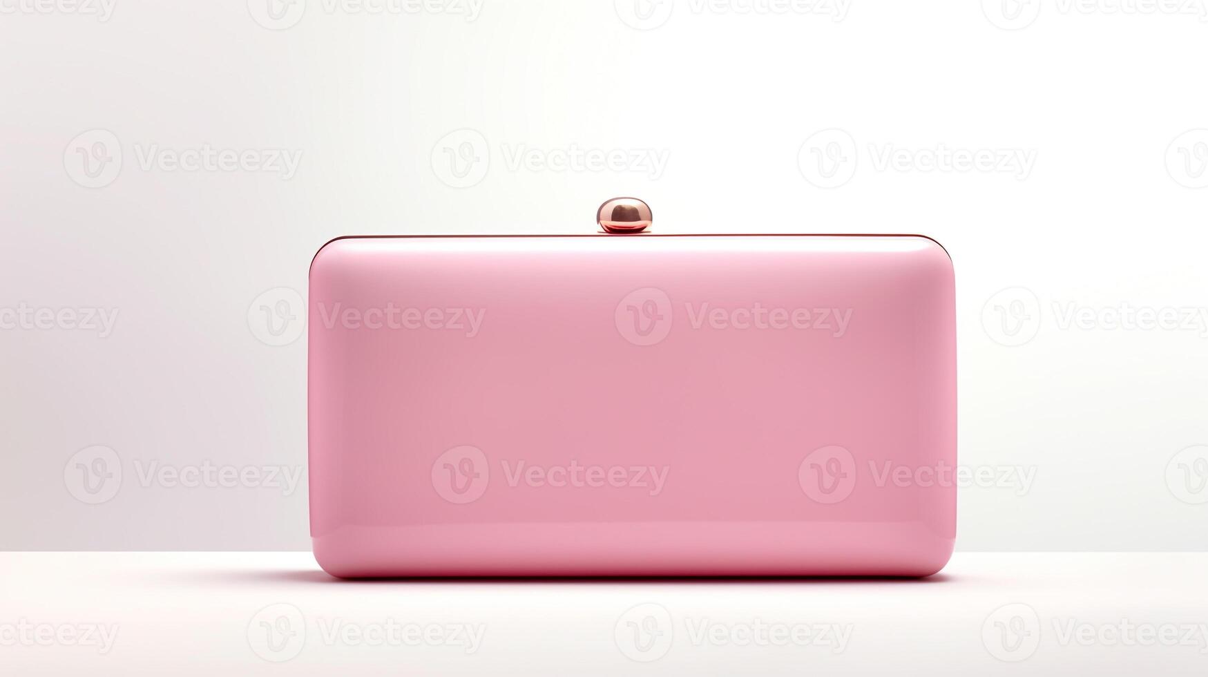 AI generated Pink Minaudiere Bag isolated on white background with copy space for advertisement. AI Generated photo