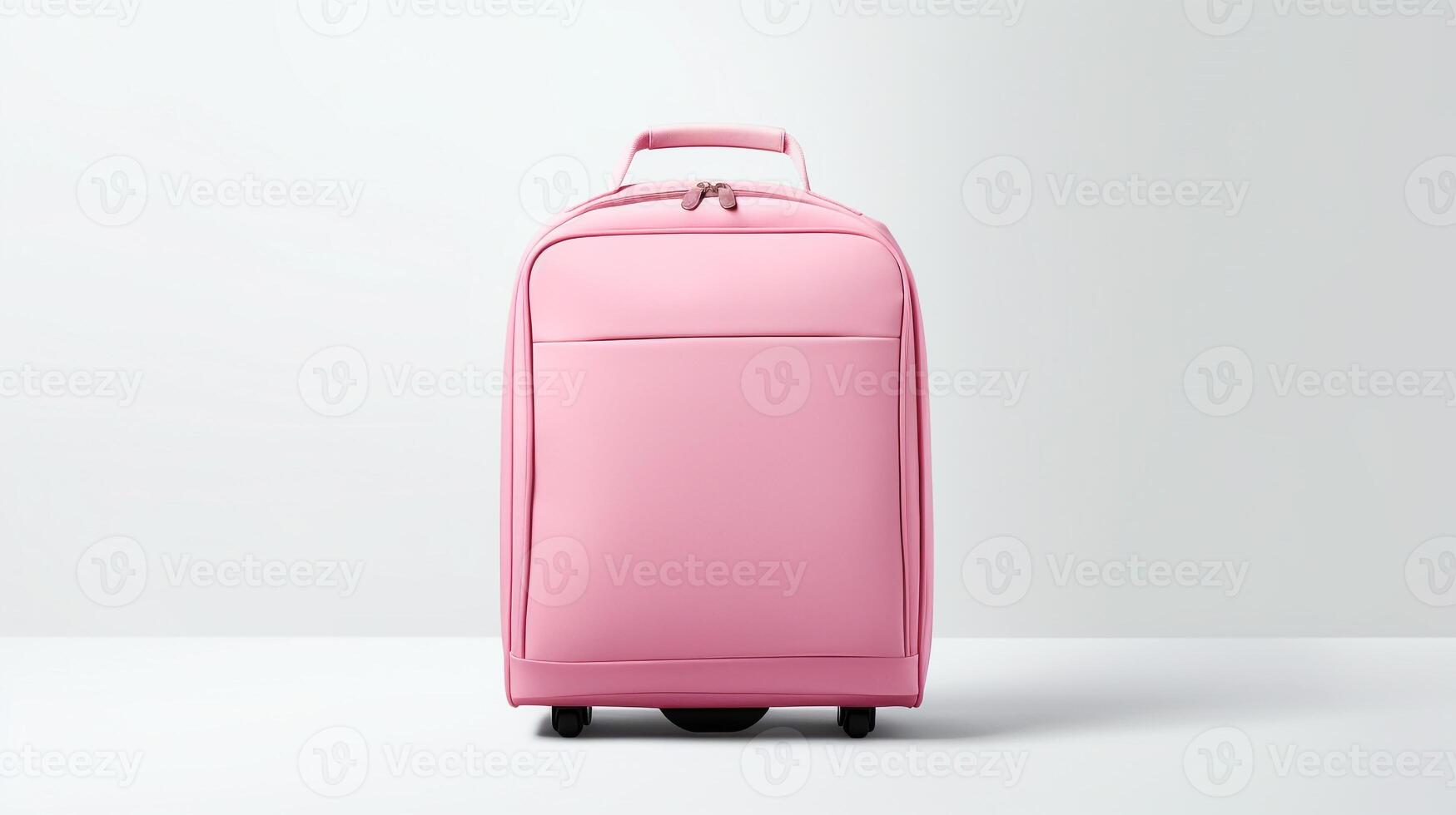 AI generated Pink Rolling Backpack Bag isolated on white background with copy space for advertisement. AI Generated photo