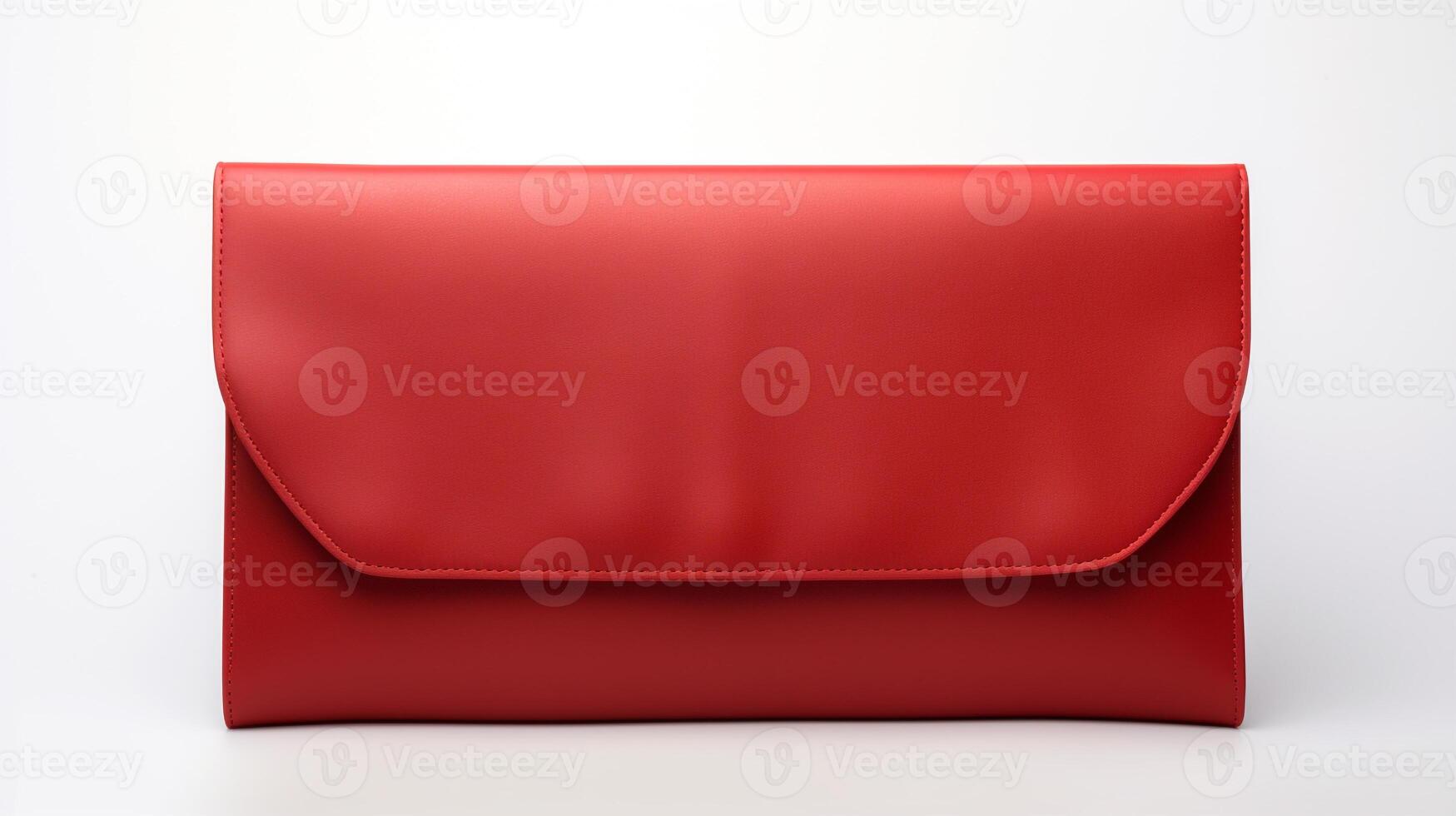 AI generated Red Clutch Bag isolated on white background with copy space for advertisement. AI Generated photo