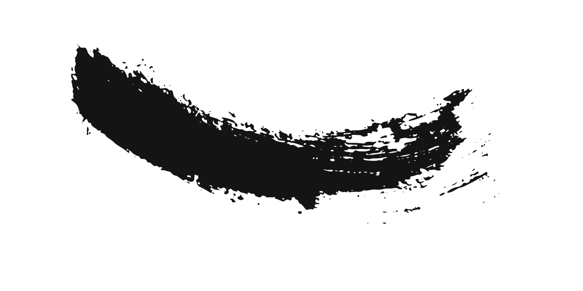 black staine brush, grunge banner, hand drawn splash. Grunge badge brush, hand drawn black png