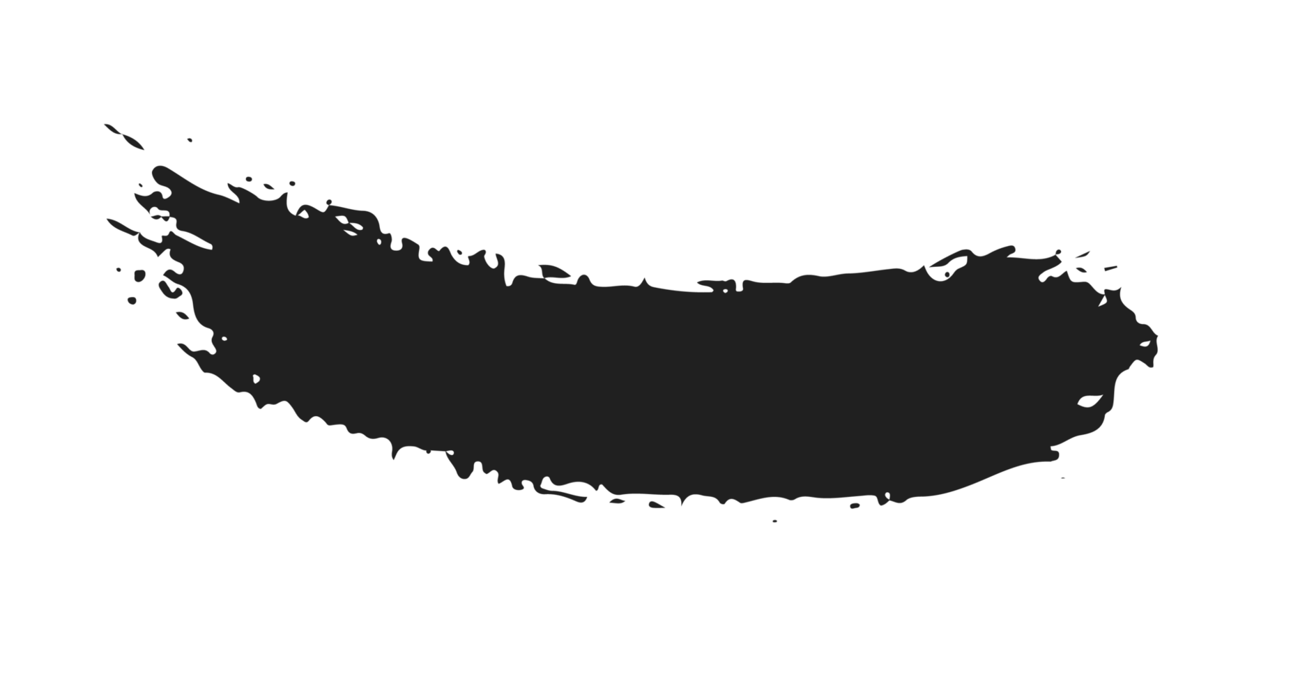 black staine brush, grunge banner, hand drawn splash. Grunge badge brush, hand drawn black png