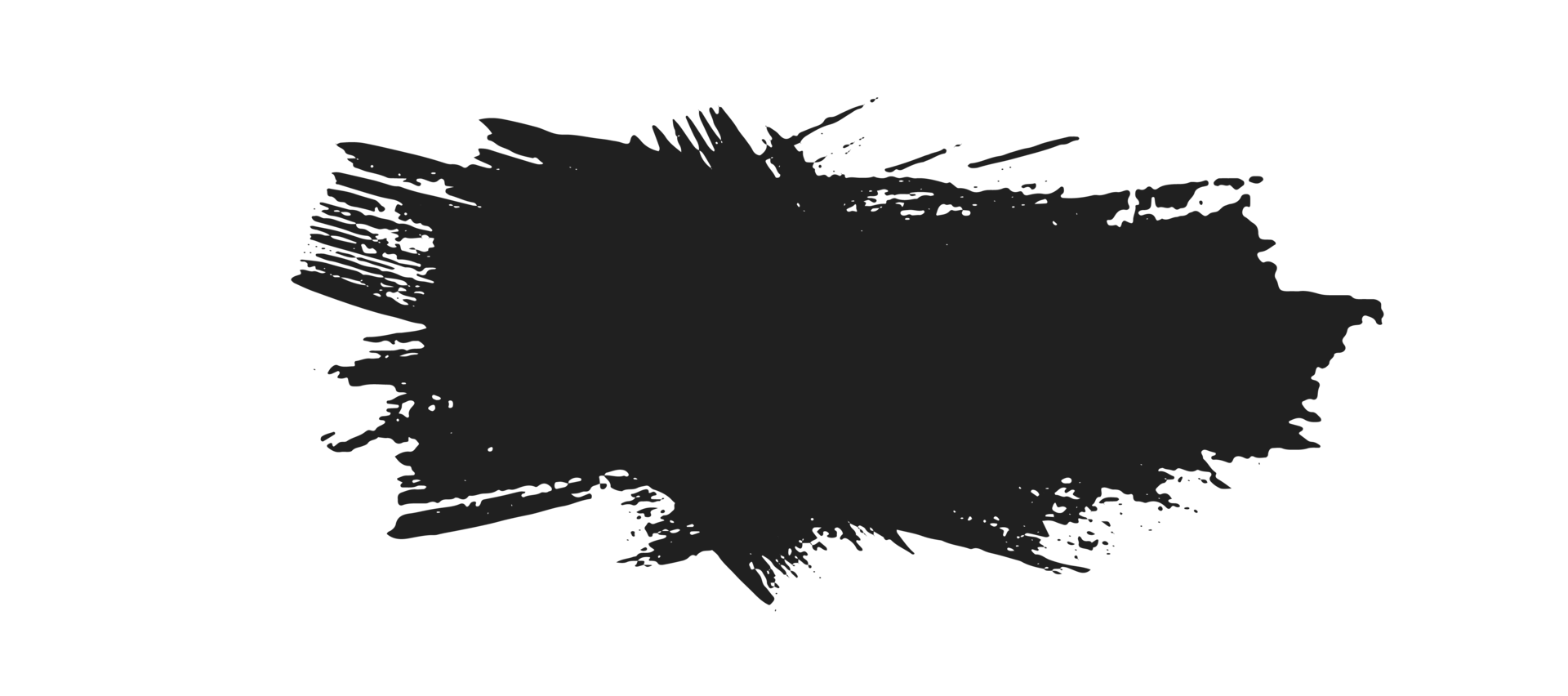 black staine brush, grunge banner, hand drawn splash. Grunge badge brush, hand drawn black png