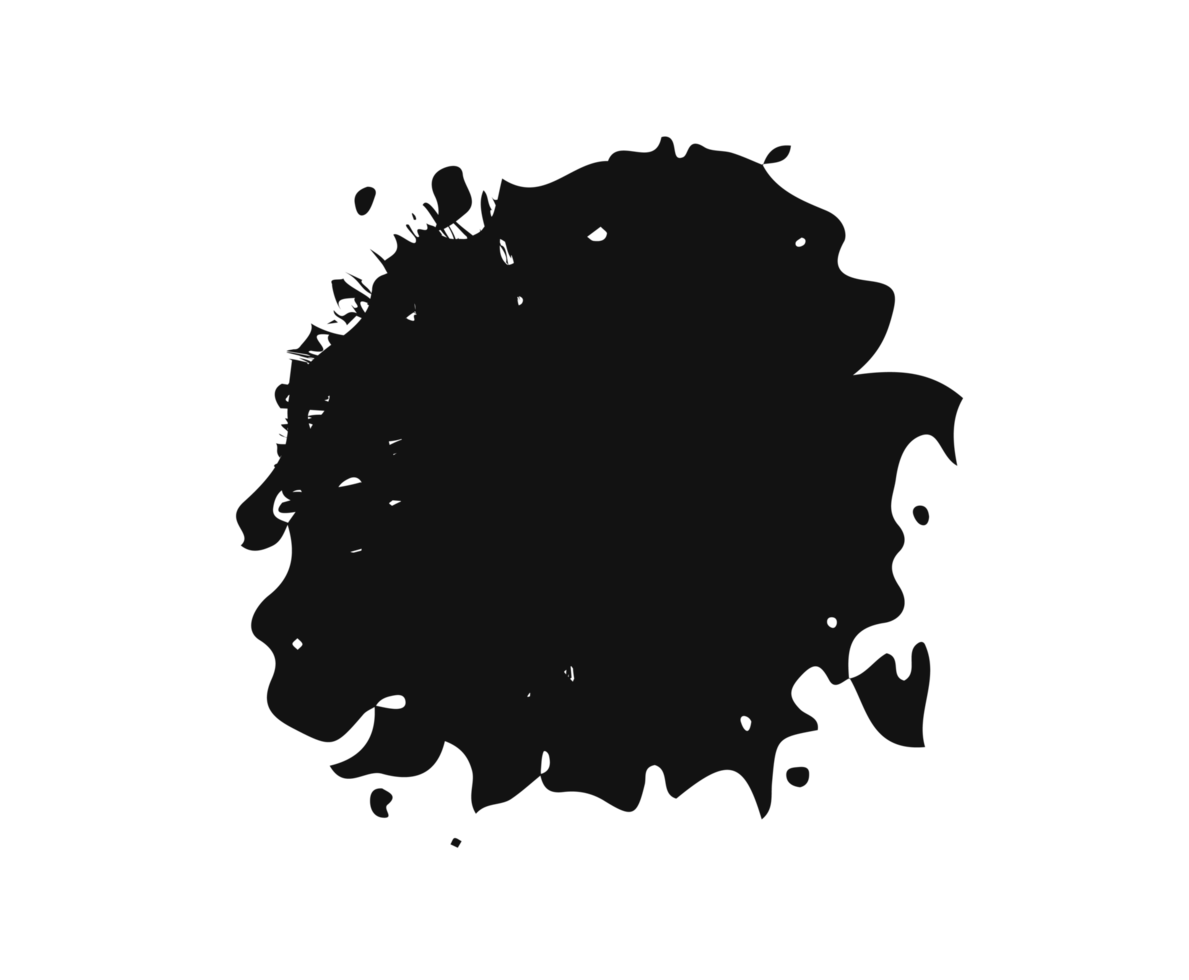 black staine brush, grunge banner, hand drawn splash. Grunge badge brush, hand drawn black png