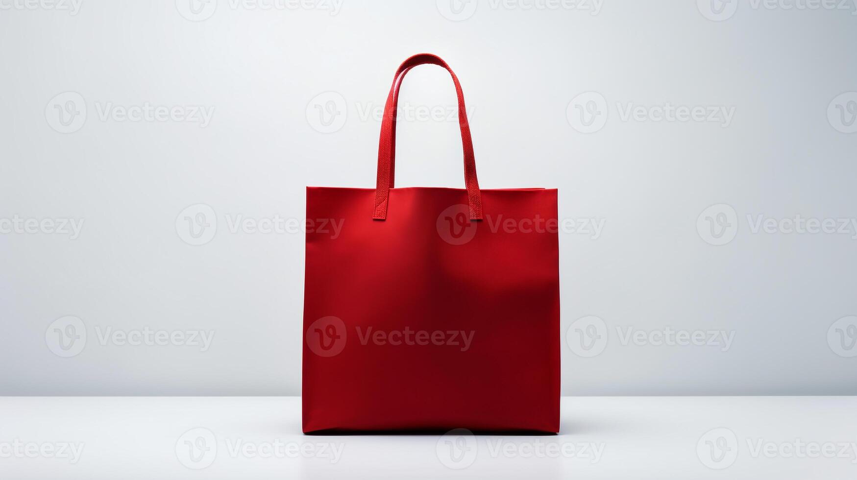 ai generado rojo totalizador bolso aislado en blanco antecedentes con Copiar espacio para anuncio publicitario. ai generado foto