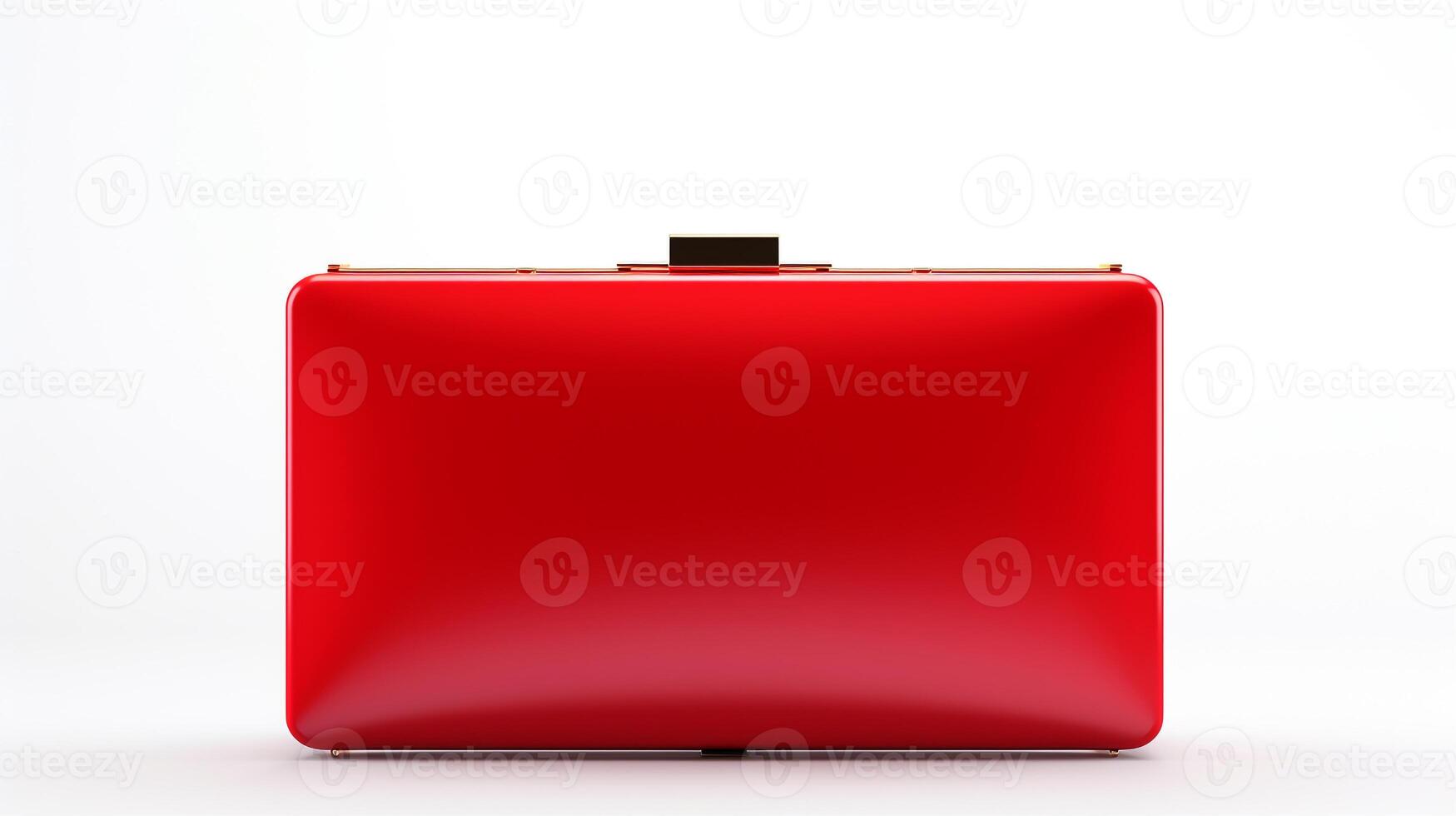AI generated Red Frame Clutch Bag isolated on white background with copy space for advertisement. AI Generated photo