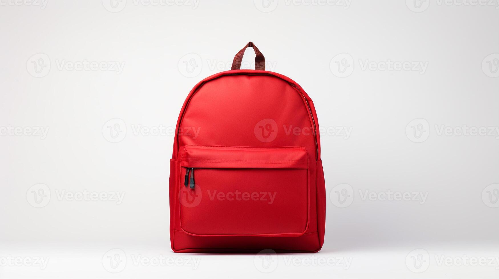 AI generated Red School Backpack Bag isolated on white background with copy space for advertisement. AI Generated photo