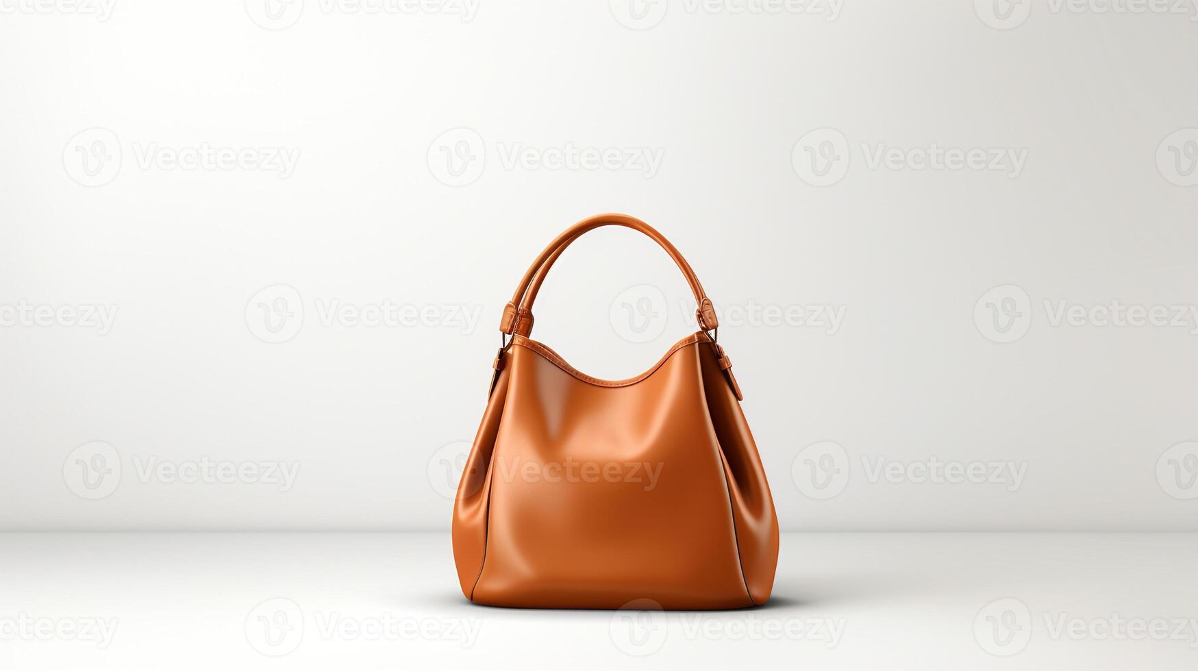 AI generated Tan Hobo Bag isolated on white background with copy space for advertisement. AI Generated photo